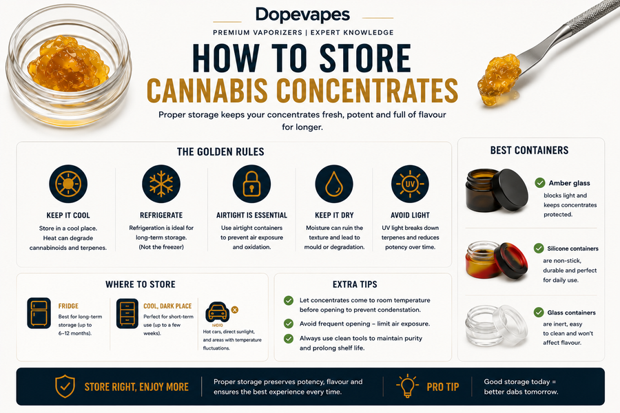 How to Store Cannabis Concentrates: The Complete Guide to Preserving Freshness (UK Guide 2026)