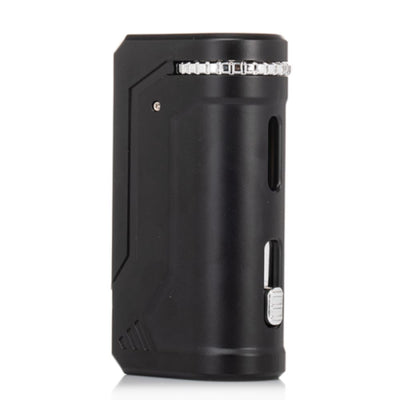 Yocan UNI Pro labelled diagram showing cartridge adjustments, OLED display, buttons and USB-C port