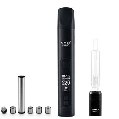 XMAX V3 Pro Vaporizer Bundle Includes Dosing Capsules & Bubbler