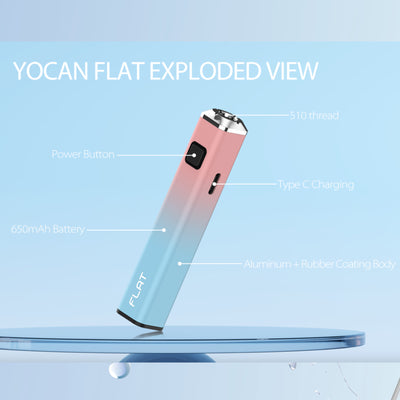 Flat Dab Pen 510 Battery - Black