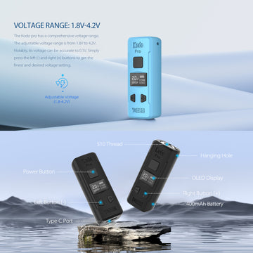 Kodo Pro Oil / CBD Box Mod - Yocan Kodo Pro Vaporizer | Compact design, Adjustable voltage, USB Type-C charging - DopeVapes Online Shop Kodo Pro Oil / CBD Box Mod - Yocan Kodo Pro Vaporizer | Compact design, Adjustable voltage, USB Type-C charging - DopeVapes Online Shop