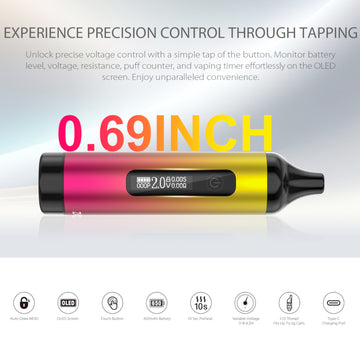 ziva vape battery Yocan Ziva Pro Smart Vaporizer Mod - Yocan Ziva Pro Vaporizer | Auto-draw, Battery, Aluminium Design